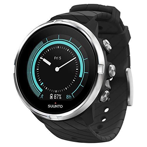 Suunto 9 Reloj Deportivo GPS con batería de Larga duración y medición del Ritmo cardiaco en la muñeca, Unisex-Adulto, Negro/Acero, Talla Única