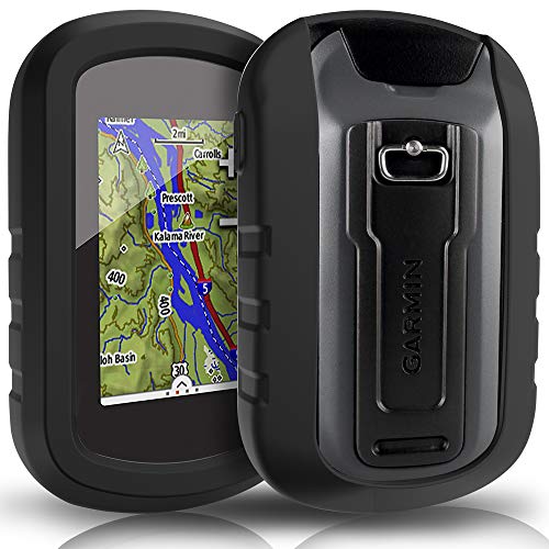 Custodia TUSITA per Garmin eTrex Touch 25 35 35t - Custodia protettiva in silicone per la pelle - Accessori per le mani del navigatore GPS (Nero)